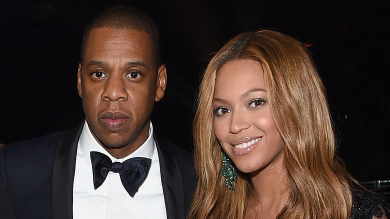 Beyone and Jay-Z posing for a photo