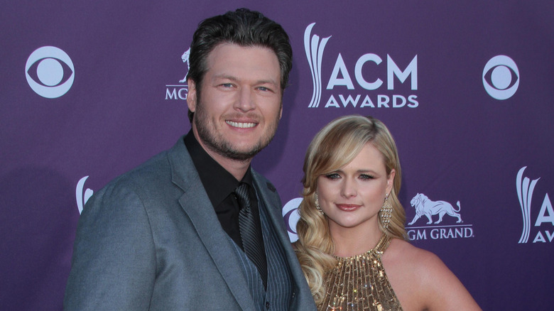 Blake Shelton with Miranda Lambert on red carpet