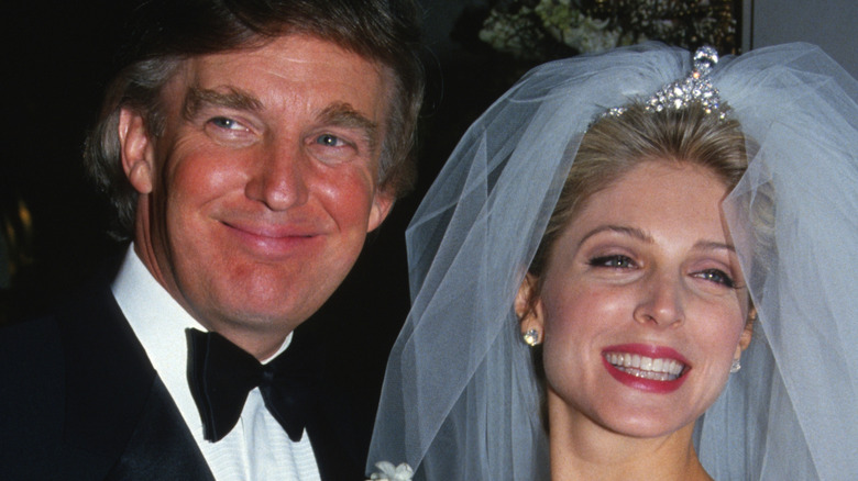 Donald Trump and Marla Maples wedding day
