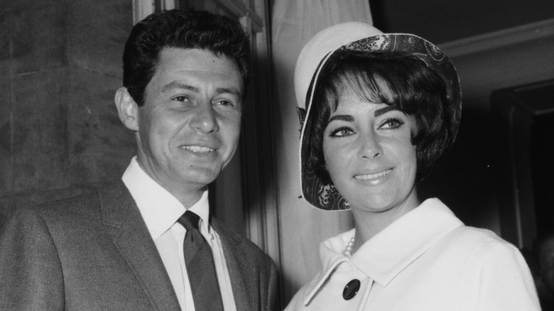 Eddie Fisher and Elizabeth Taylor smiling