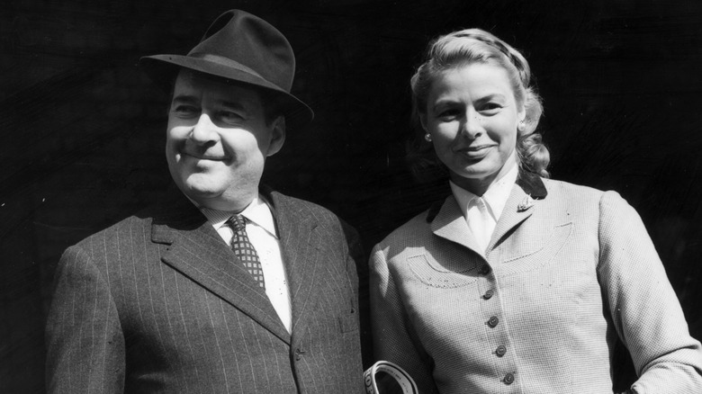 Ingrid Bergman and Roberto Rossellini posing