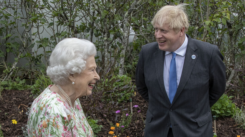Queen Elizabeth and Boris Johnson