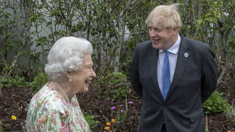 Queen Elizabeth and Boris Johnson