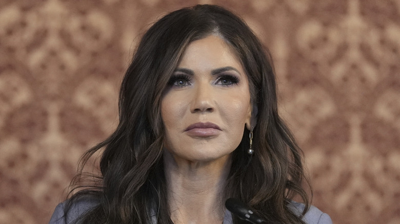 Kristi Noem during a press conference