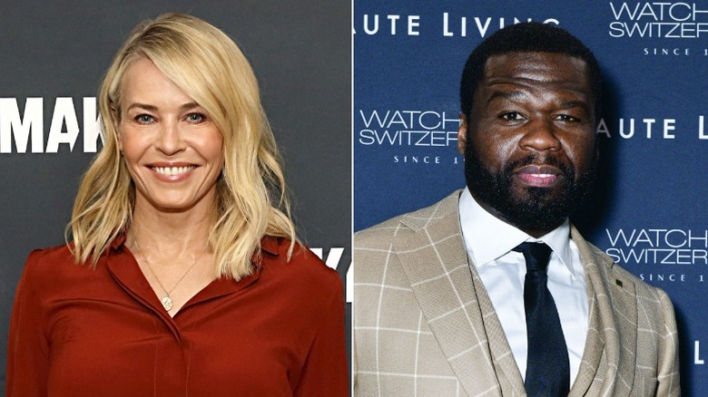 Chelsea Handler and 50 Cent; split