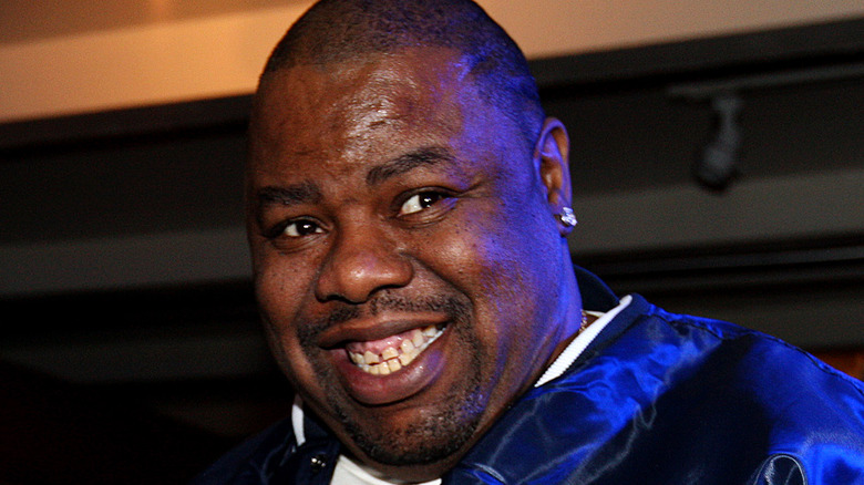 Biz Markie wearing a blue jacket