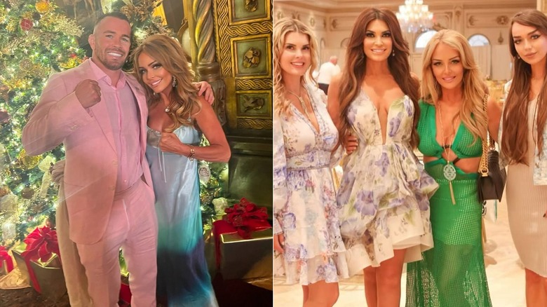 split image of Dr. Gina Gentry Loudon posing with Colby Covington and Kimberly Guilfoyle
