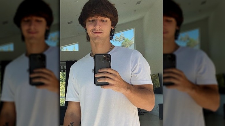 Bryce Hall takes a mirror selfie