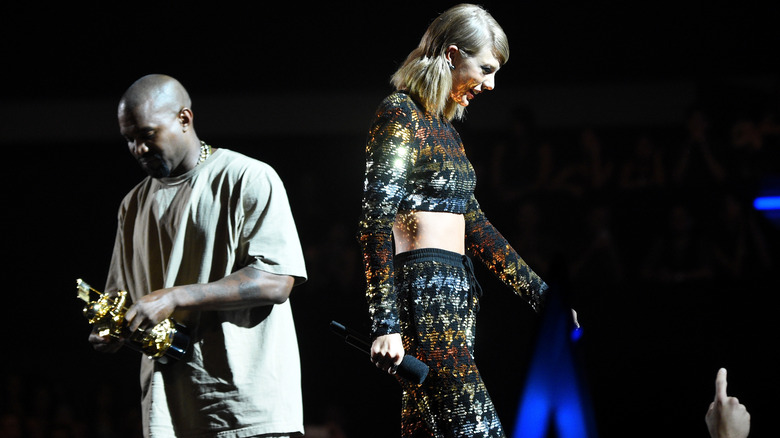 Kanye West and Taylor Swift onstage