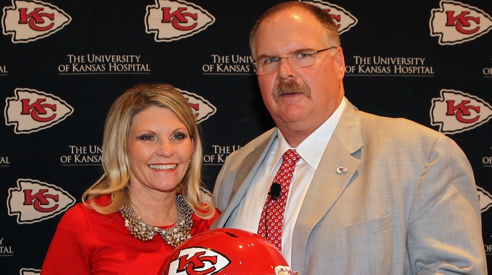 Andy Reid and wife Tammy Reid at Kansas City Chiefs press conference 2013