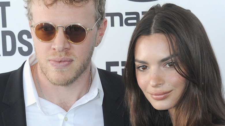 Emily Ratajkowski and Sebastian Bear-McClard pose together