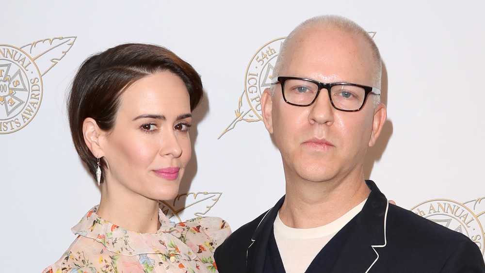 Sarah Paulson posing with Ryan Murphy