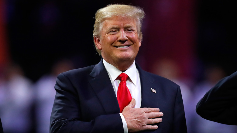 Donald Trump hand on heart