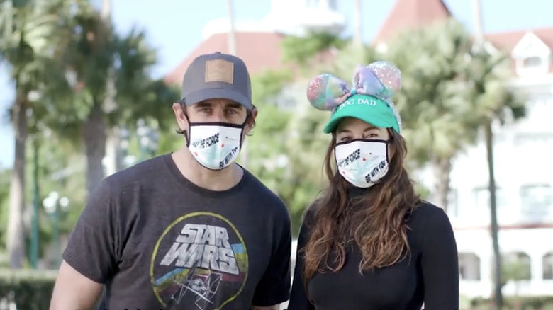 Aaron Rodgers and Shailene Woodley masks