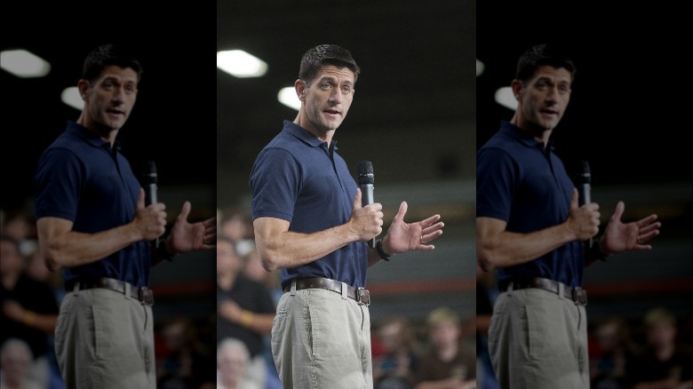 Paul Ryan speaks into a microphone.