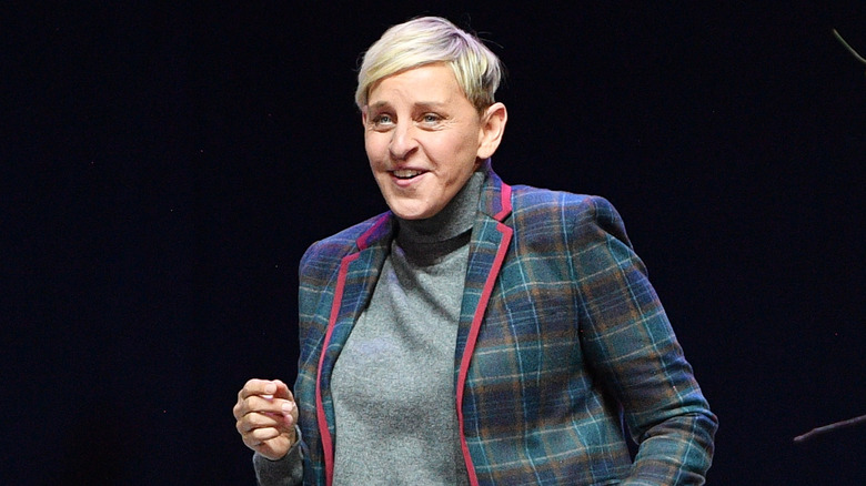 Ellen DeGeneres on stage at the Scotiabank Arena