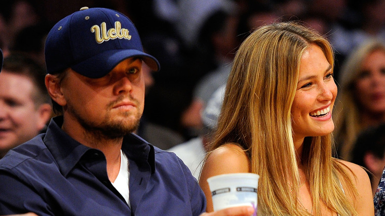 Leonardo DiCaprio at a sports game with girlfriend Bar Rafaeli