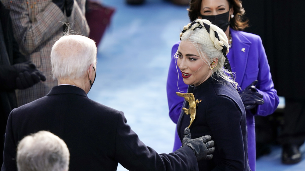 Lady Gaga greets President Joe Biden
