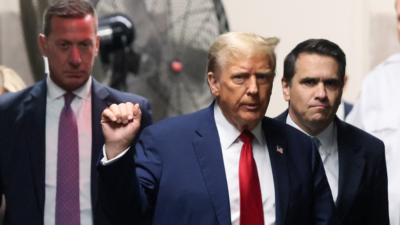 Donald Trump raising a fist