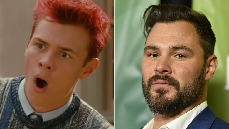 Patrick John Flueger in "The Princess Diaries" and at a 2020s NBCUniversal event