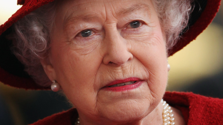 Queen Elizabeth with tears in her eyes