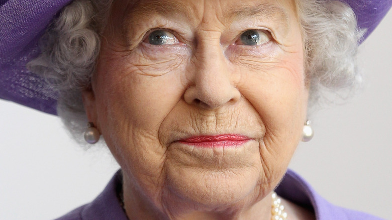 Queen Elizabeth II looking upward