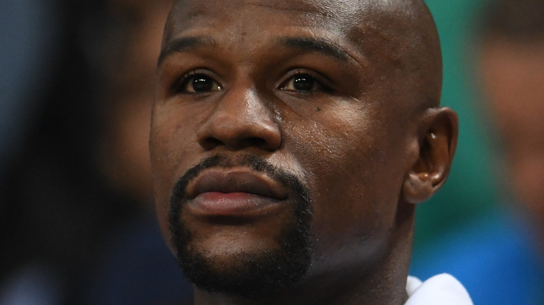 Floyd Mayweather with goatee looking sad