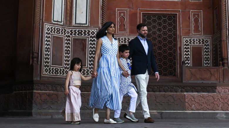 The Vance family at the Taj Mahal.