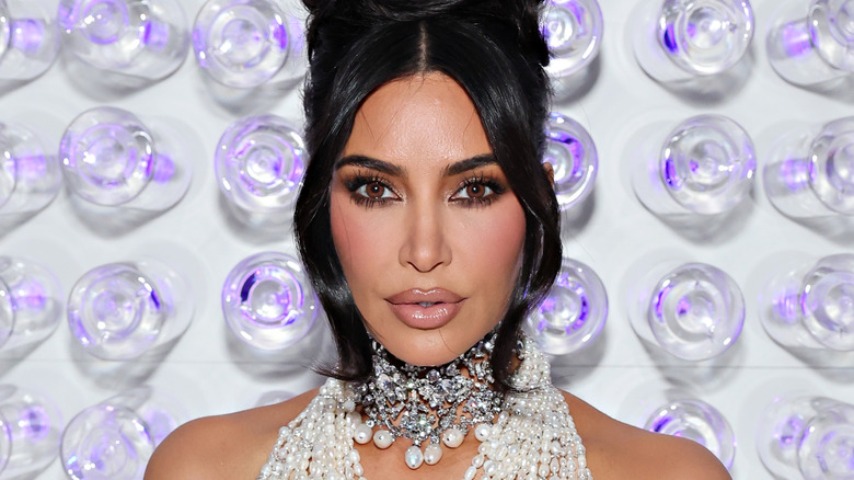 Kim Kardashian posing at Met Gala