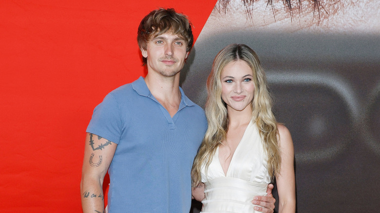 Hart Denton and Elysée Sanvillé at the premiere of Universal Pictures' Drop