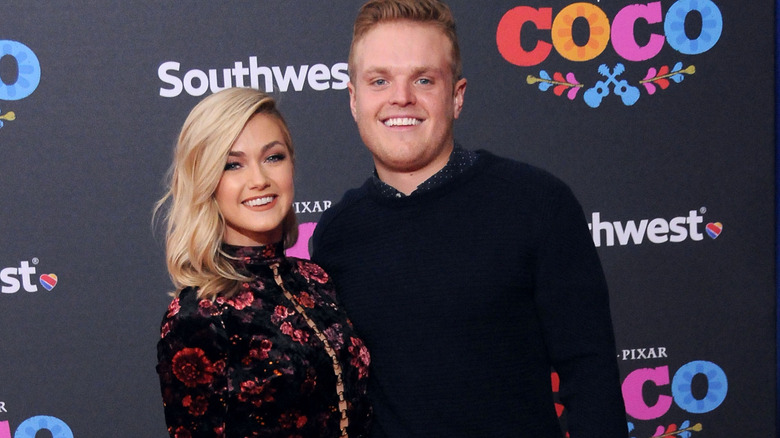 Lindsay Arnold and her husband at a movie premiere