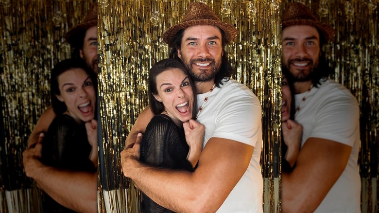 Meegwun Fairbrother hugging Sarah Koehn.