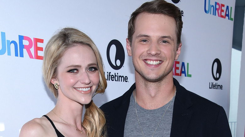 Johanna Braddy and Freddie Stroma smiling