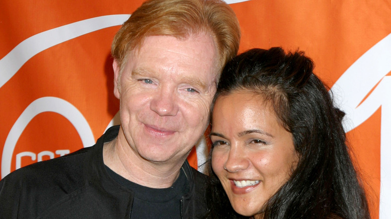 David Caruso and Liza Marquez posing cheek-to-cheek