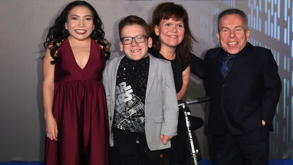 Warwick Davis with his family 