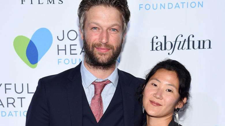 Peter Scanavino and Lisha Bai on the red carpet