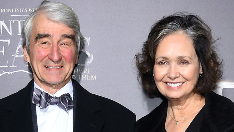 Sam Waterston and Lynn Woodruff smiling 