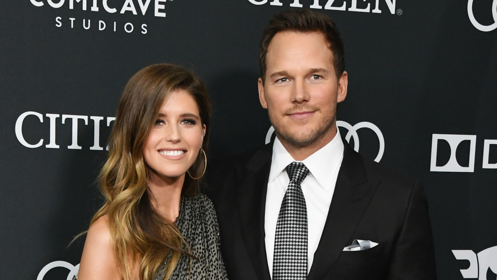 Chris Pratt and Katherine Schwarzenegger smiling