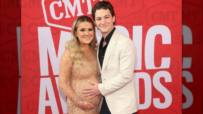 Montana Jordan and Jenna Weeks posing together at the CMT Music Awards.