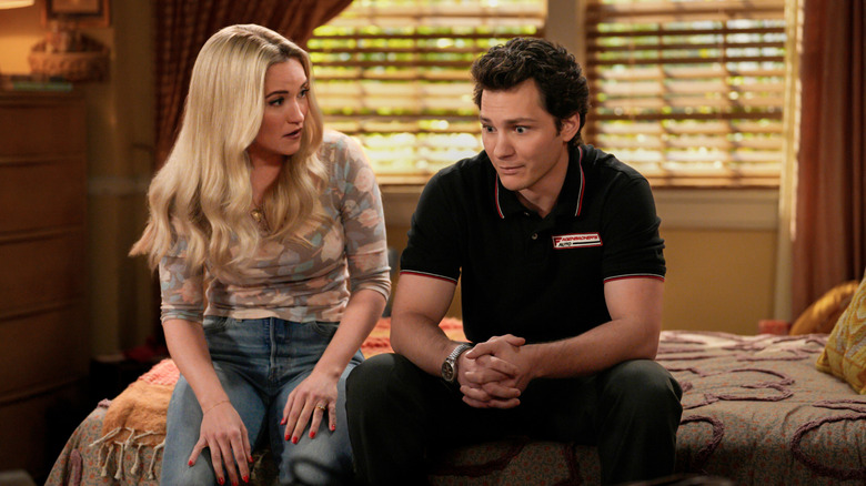 Emily Osment and Montana Jordan in a scene from Georgie & Mandy's First Marriage