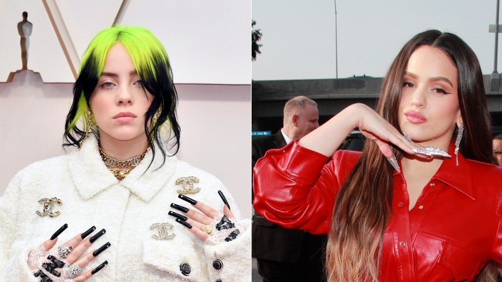 Billie Eilish and Rosalia posing