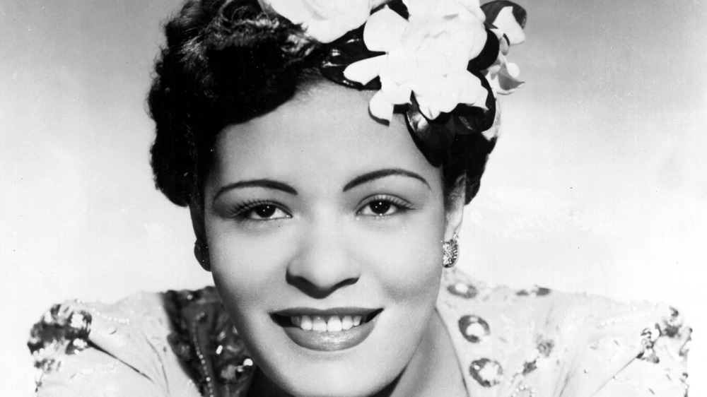 Jazz singer Billie Holiday poses for a portrait