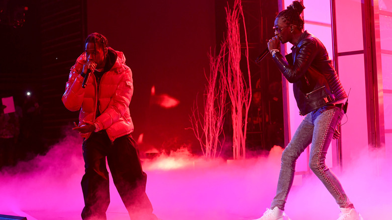 Young Thug and Travis Scott performing 