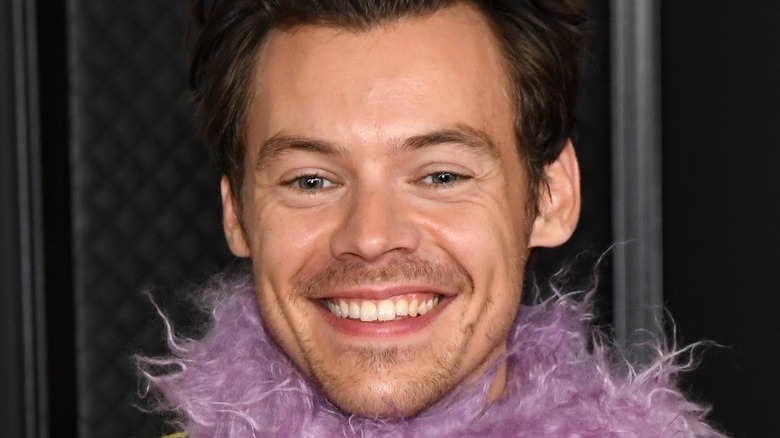 Harry Styles smiling 2021 Grammys