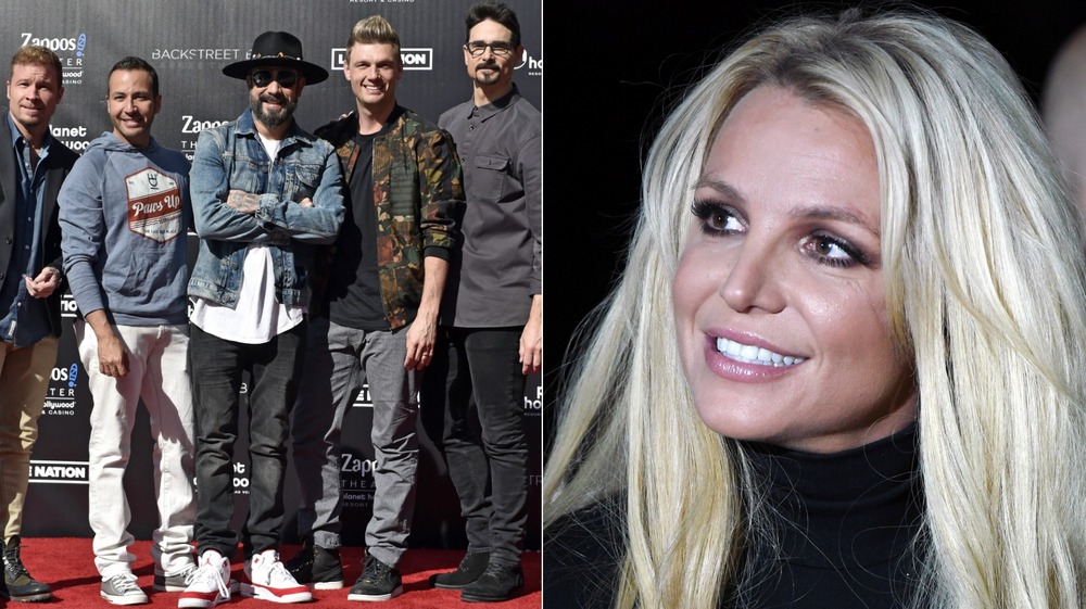 Britney Spears and the Backstreet Boys split image