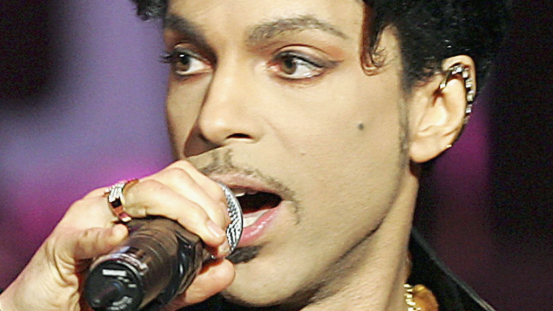 Prince performs on stage
