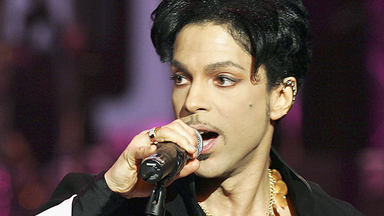 Prince performing