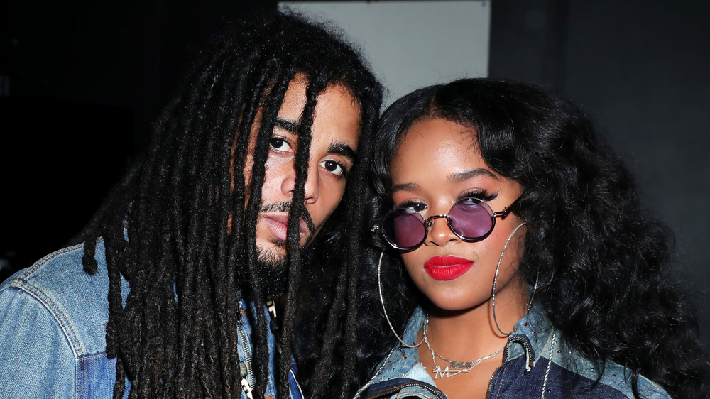 Skip Marley and H.E.R. pose together