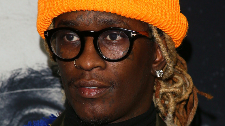 Young Thug wearing a beanie