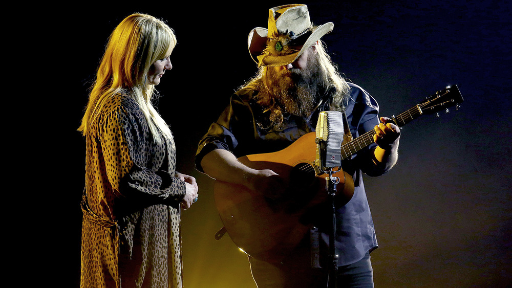 Chris and Morgane Stapleton perform at the CMA awards in 2020